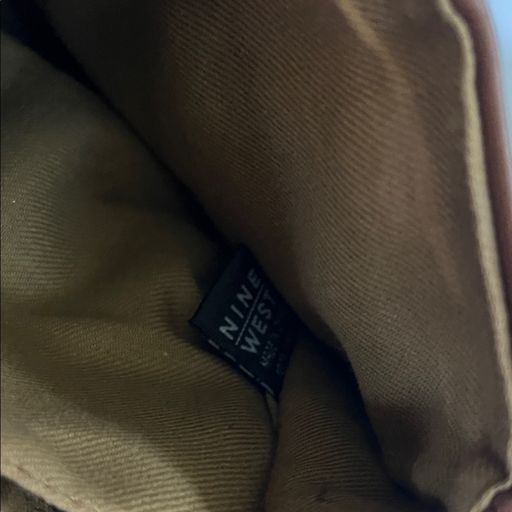 Nine West Brown Leather Crossbody with Gold Ring Accent - Picture 5 of 6